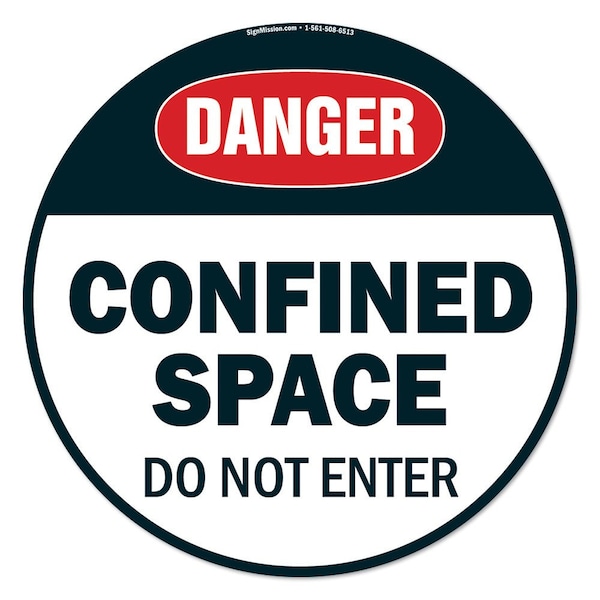 Confined Space 2 16in Non-Slip Floor Marker, 12PK, 16 in L, 16 in H, FD-2-C-16-12PK-99958